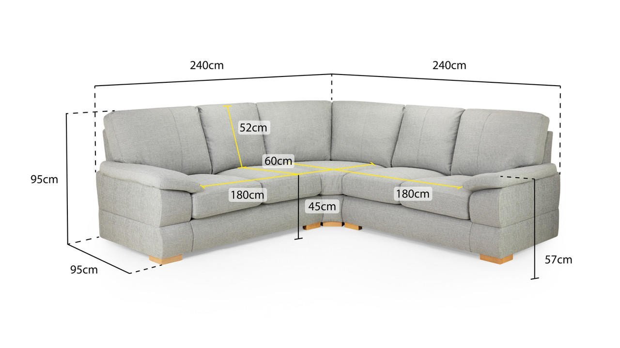 New Falcon Silver Fabric Large Corner Sofa - Image 6