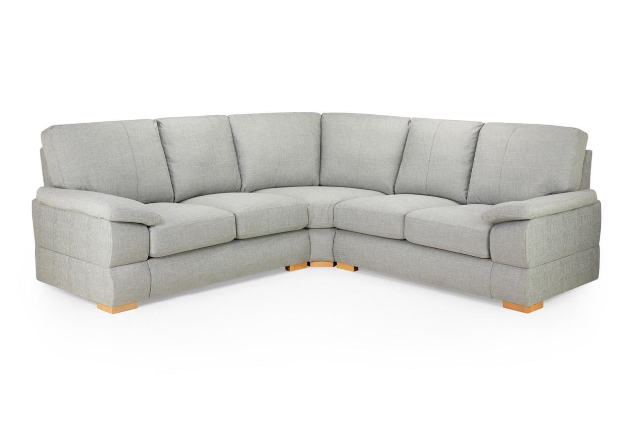 New Falcon Silver Fabric Large Corner Sofa