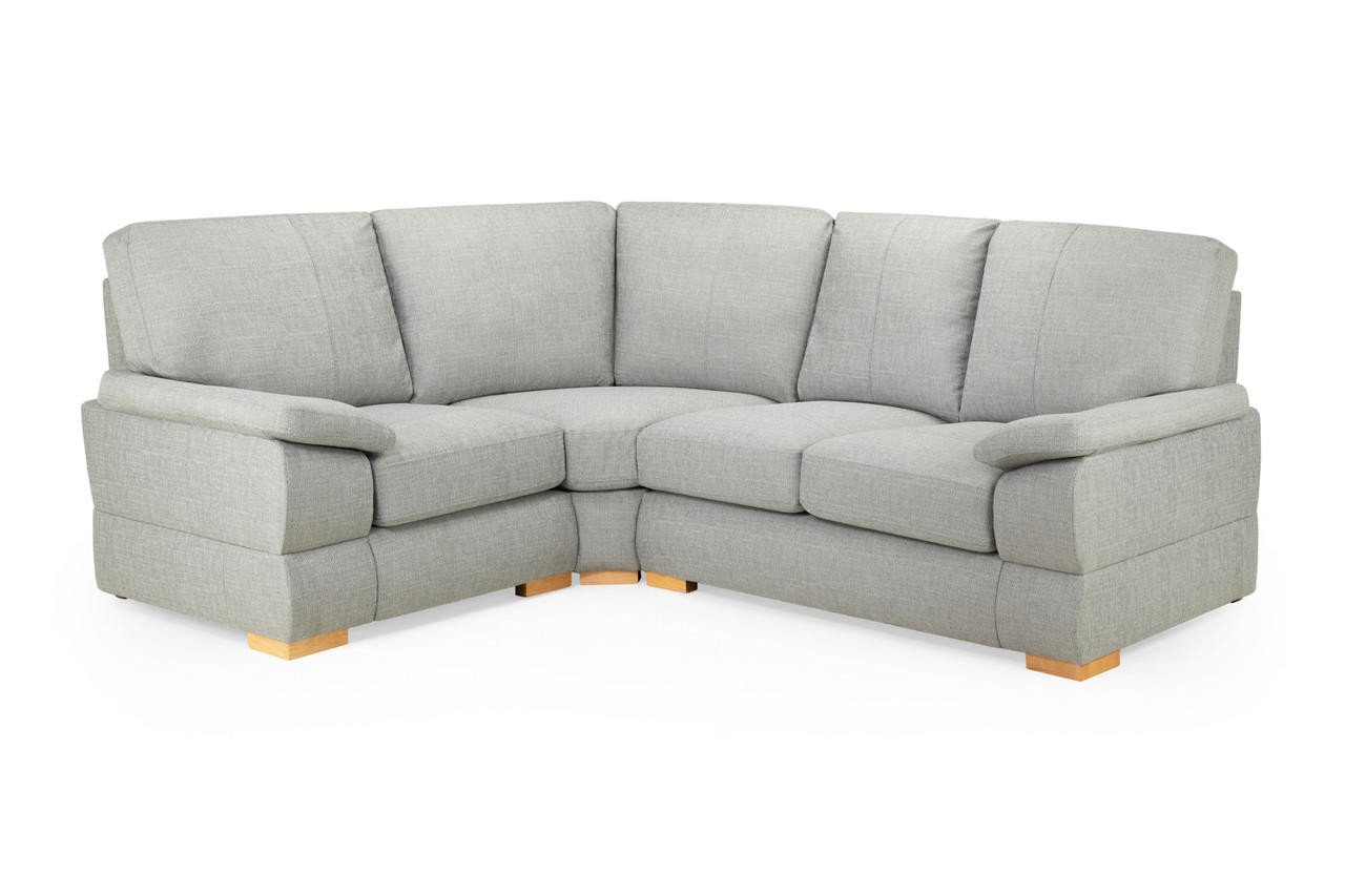 New Falcon Silver Fabric Left Hand Facing Corner Sofa