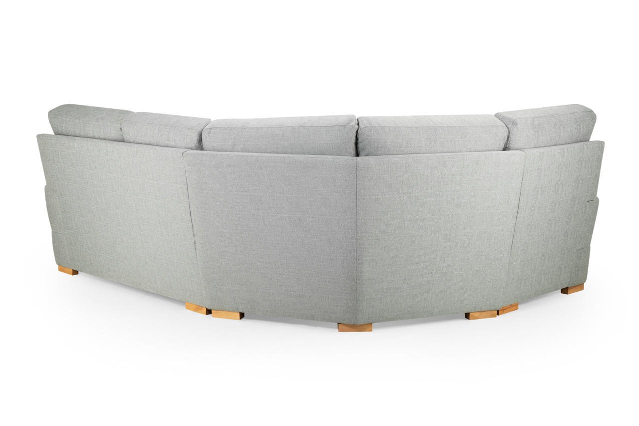 New Falcon Silver Fabric Left Hand Facing Corner Sofa - Image 2