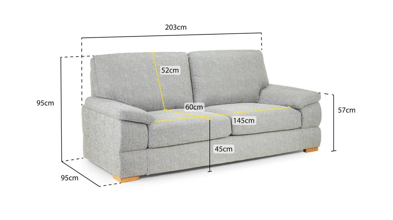 New Falcon Slate Fabric 3 Seater Sofa - Image 2
