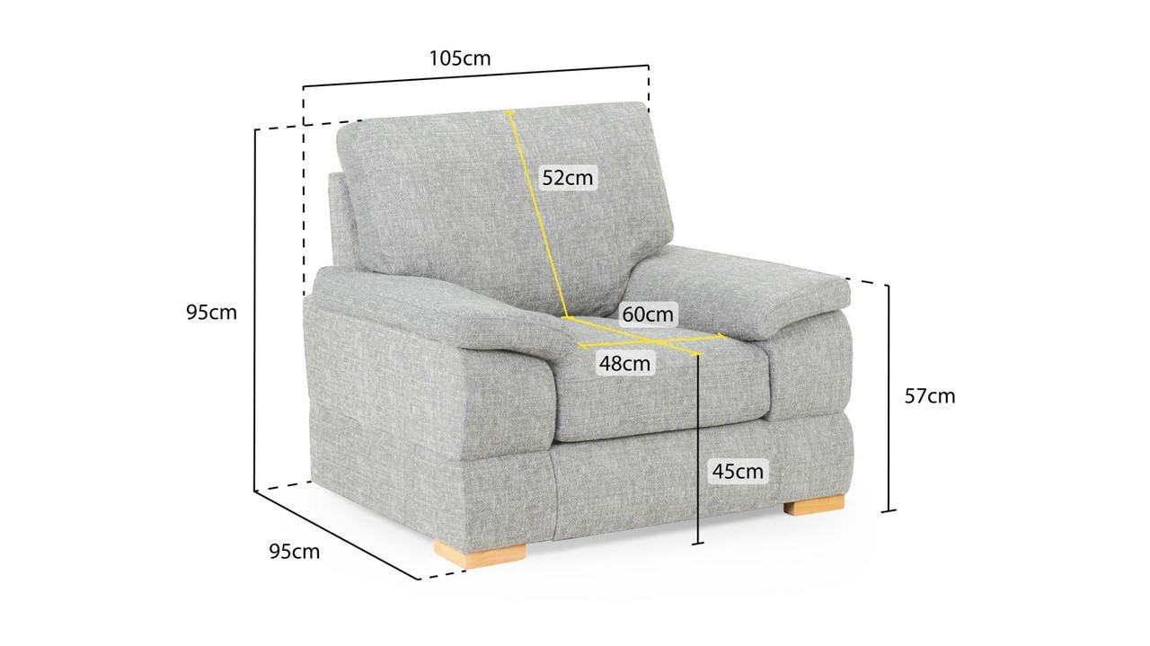 New Falcon Slate Fabric Armchair - Image 3