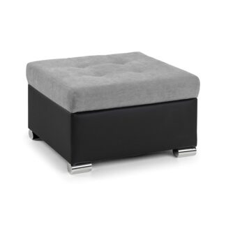 New Navona Black and Grey Footstool