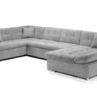 New Navona Grey Left Hand Facing U Shape Corner Sofa Bed