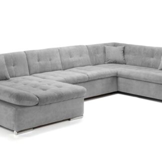 New Navona Grey Right Hand Facing U Shape Corner Sofa Bed