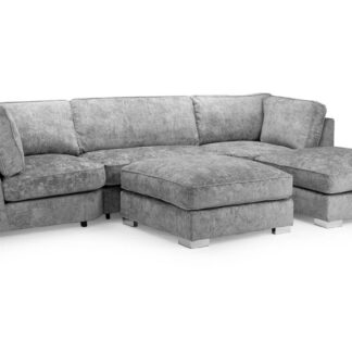 Milano Platinum Fabric U Shape Corner Sofa