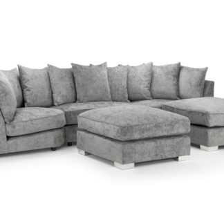 Milano Platinum Fabric U Shape Scatter Back Corner Sofa