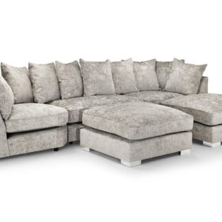 Milano Truffle Fabric U Shape Scatter Back Corner Sofa