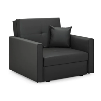 Burnsall Black Faux Leather Armchair Sofa Bed