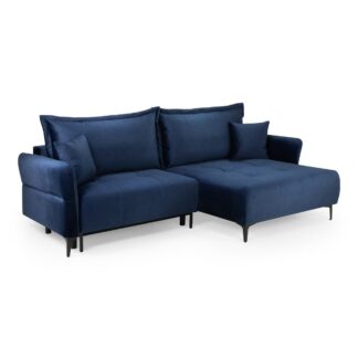 Freya Blue Fabric Universal Corner Sofa Bed