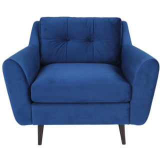 Portebello Plush Blue Fabric Armchair