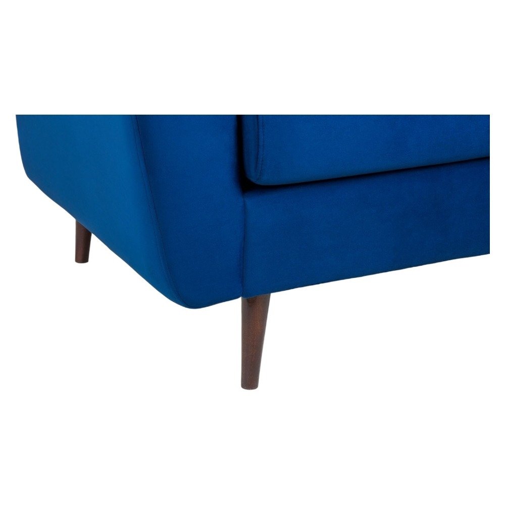 Portebello Plush Blue Fabric Left Hand Facing Corner Sofa - Image 3