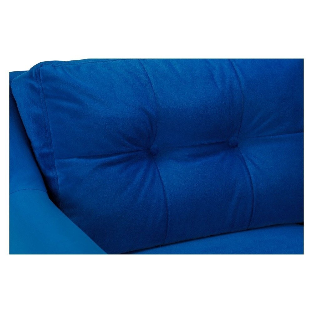 Portebello Plush Blue Fabric Left Hand Facing Corner Sofa - Image 2