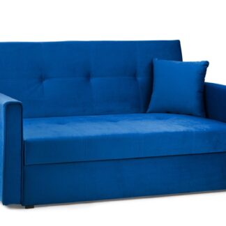 Burnsall Plush Blue Fabric 2 Seater Sofa Bed