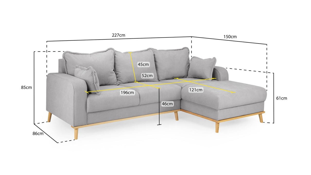 Geller Beige Fabric Right Hand Facing Corner Sofa - Image 6