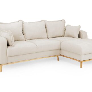 Geller Beige Fabric Right Hand Facing Corner Sofa