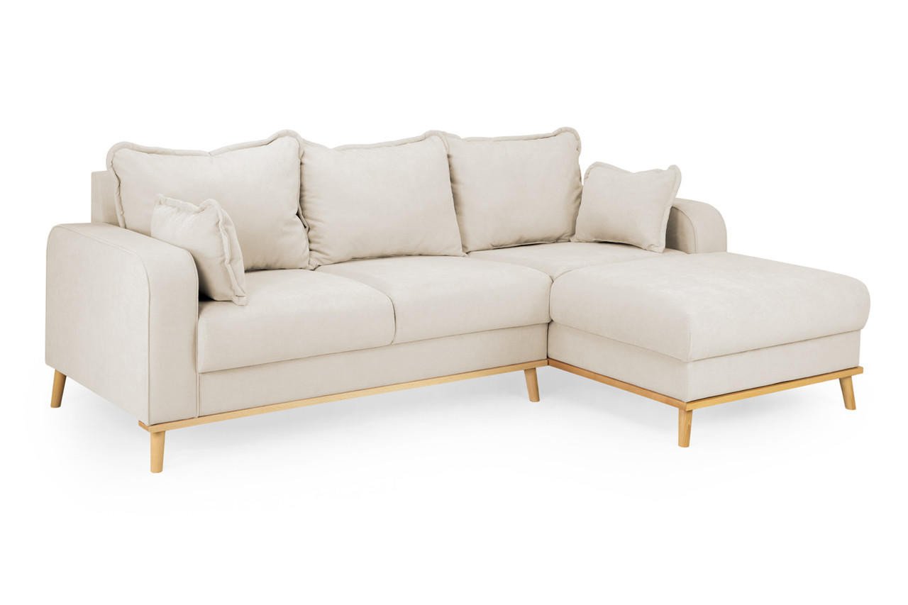 Geller Beige Fabric Right Hand Facing Corner Sofa