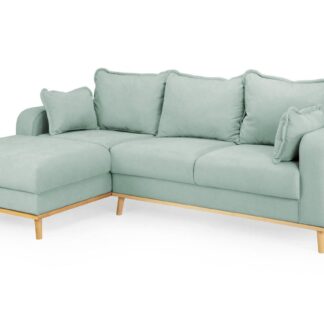 Geller Blue Fabric Left Hand Facing Corner Sofa