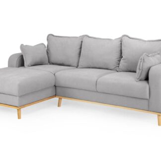 Geller Grey Fabric Left Hand Facing Corner Sofa