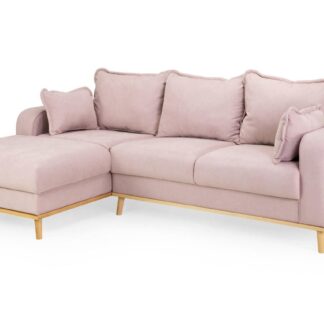 Geller Pink Fabric Left Hand Facing Corner Sofa