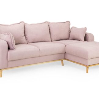Geller Pink Fabric Right Hand Facing Corner Sofa