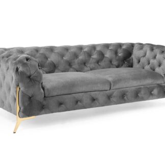 Casimir Chesterfield Grey 3 Seater Sofa