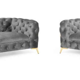 Casimir Chesterfield Grey 3+2 Sofa Set