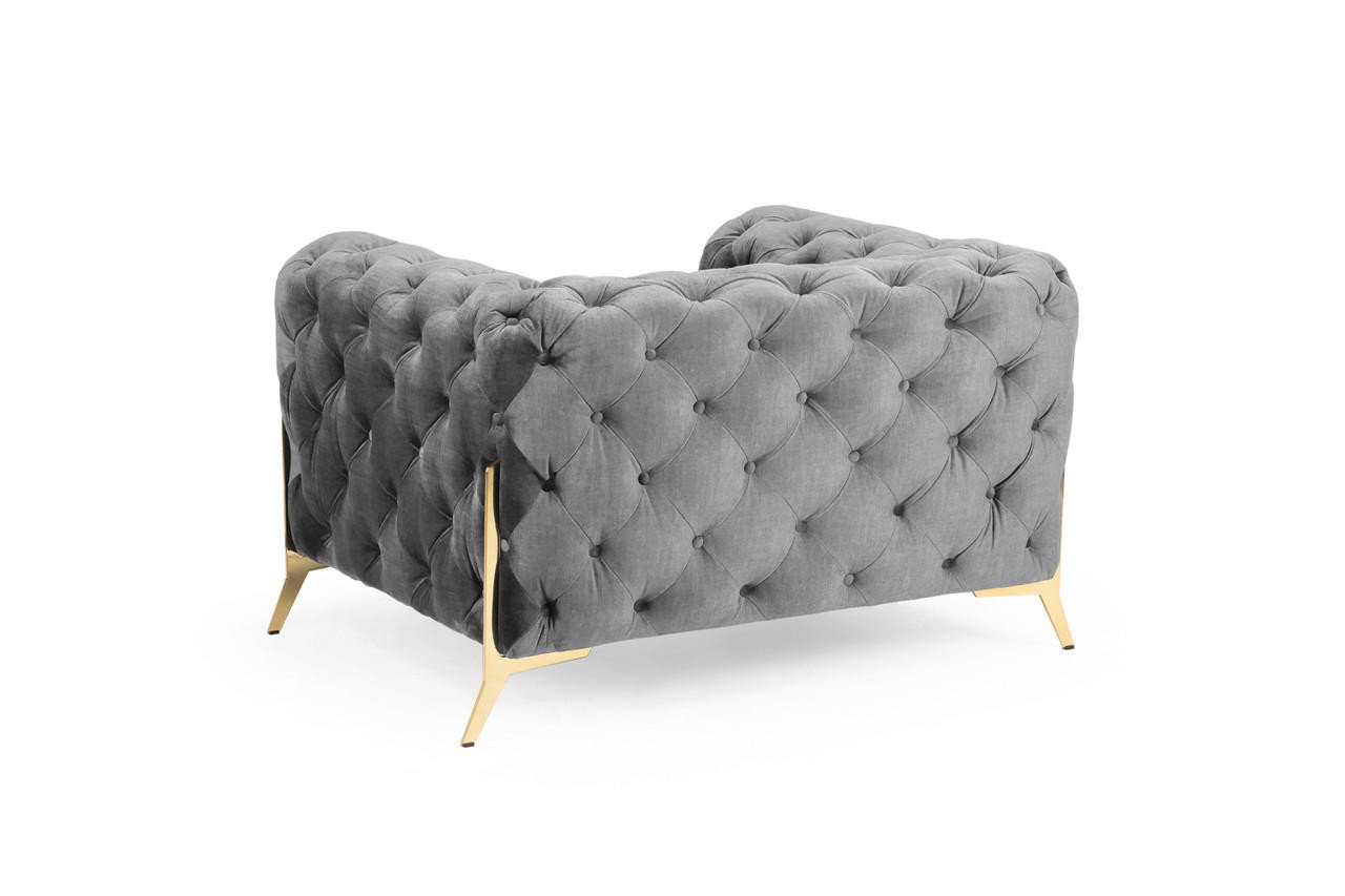 Casimir Chesterfield Grey Armchair - Image 2