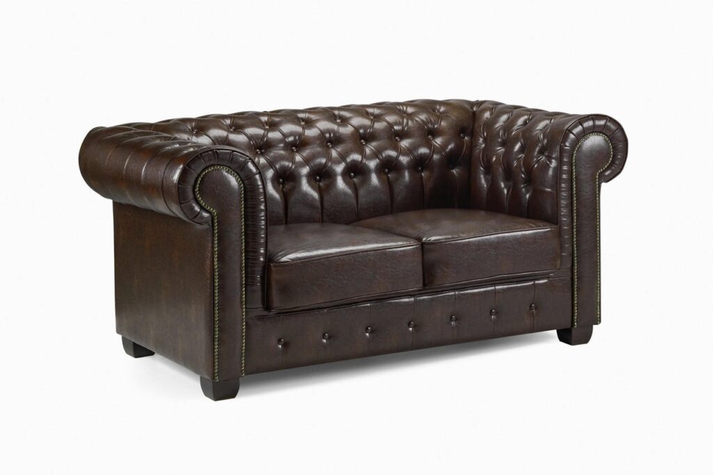 Chesterfield sofa antique brown 2 seater 00003.jpg