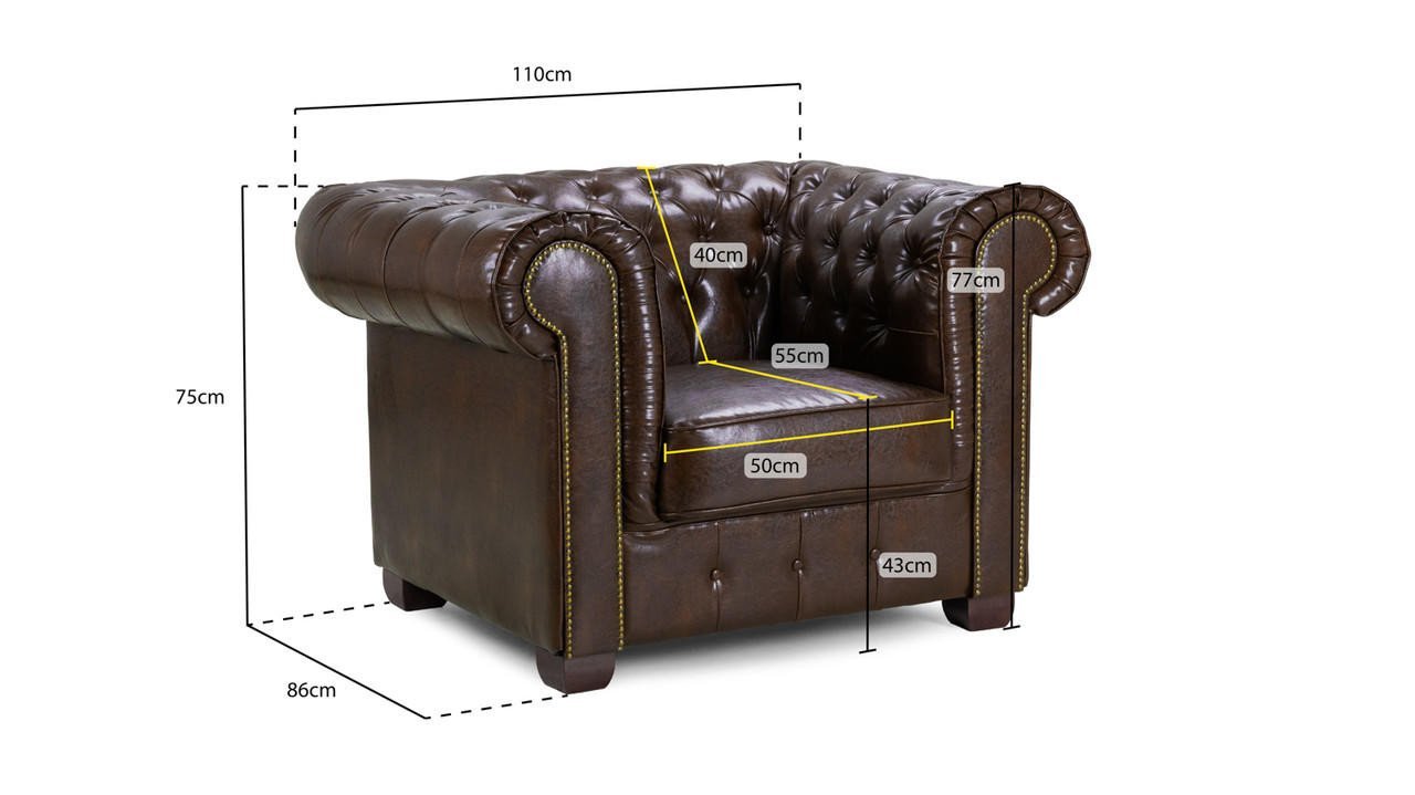 Mallow Antique Brown Armchair - Image 3