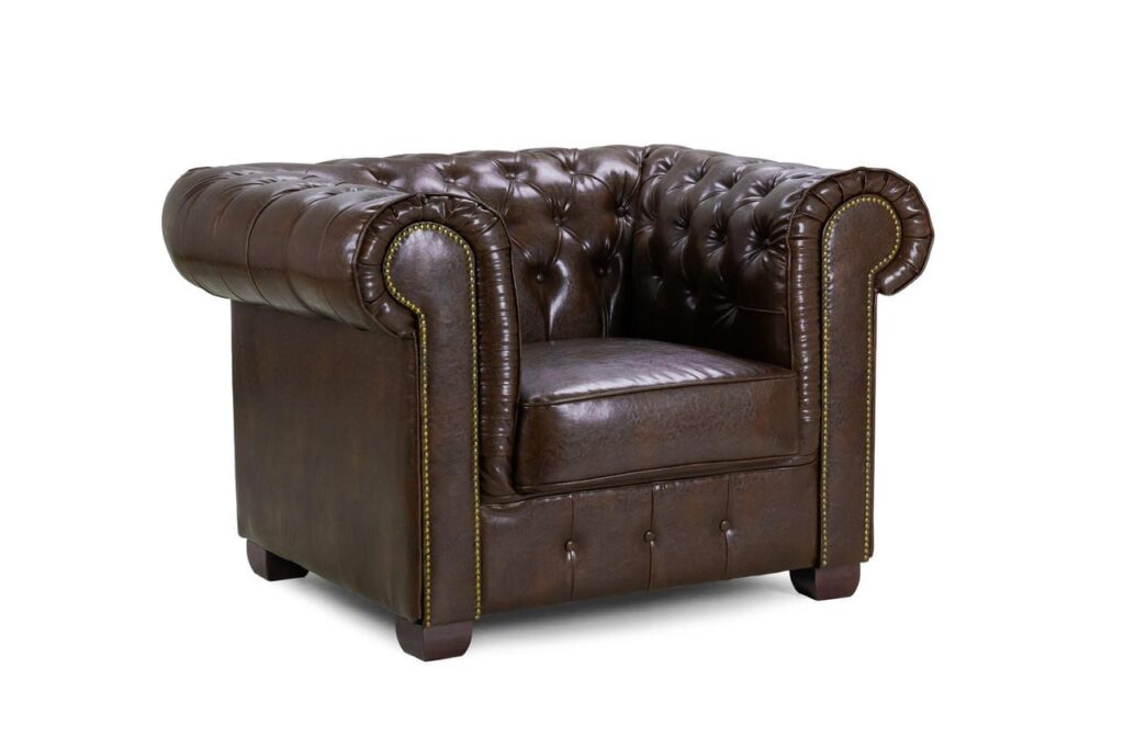 Chesterfield sofa antique brown armchair 39040.jpg