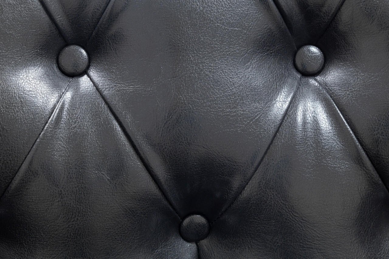 Mallow Black Leather 2 Seater Sofa - Image 3