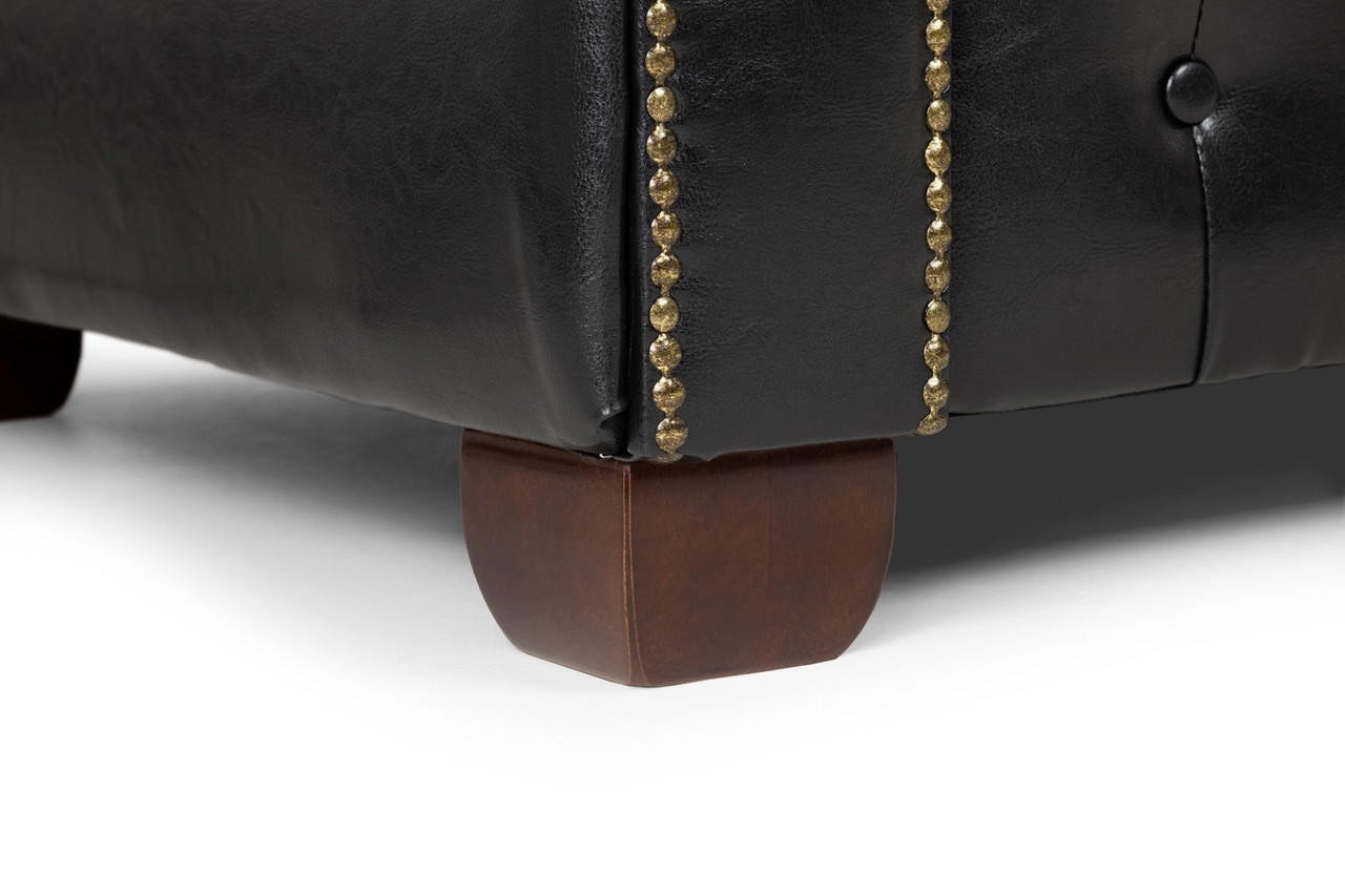 Mallow Black Leather 2 Seater Sofa - Image 5