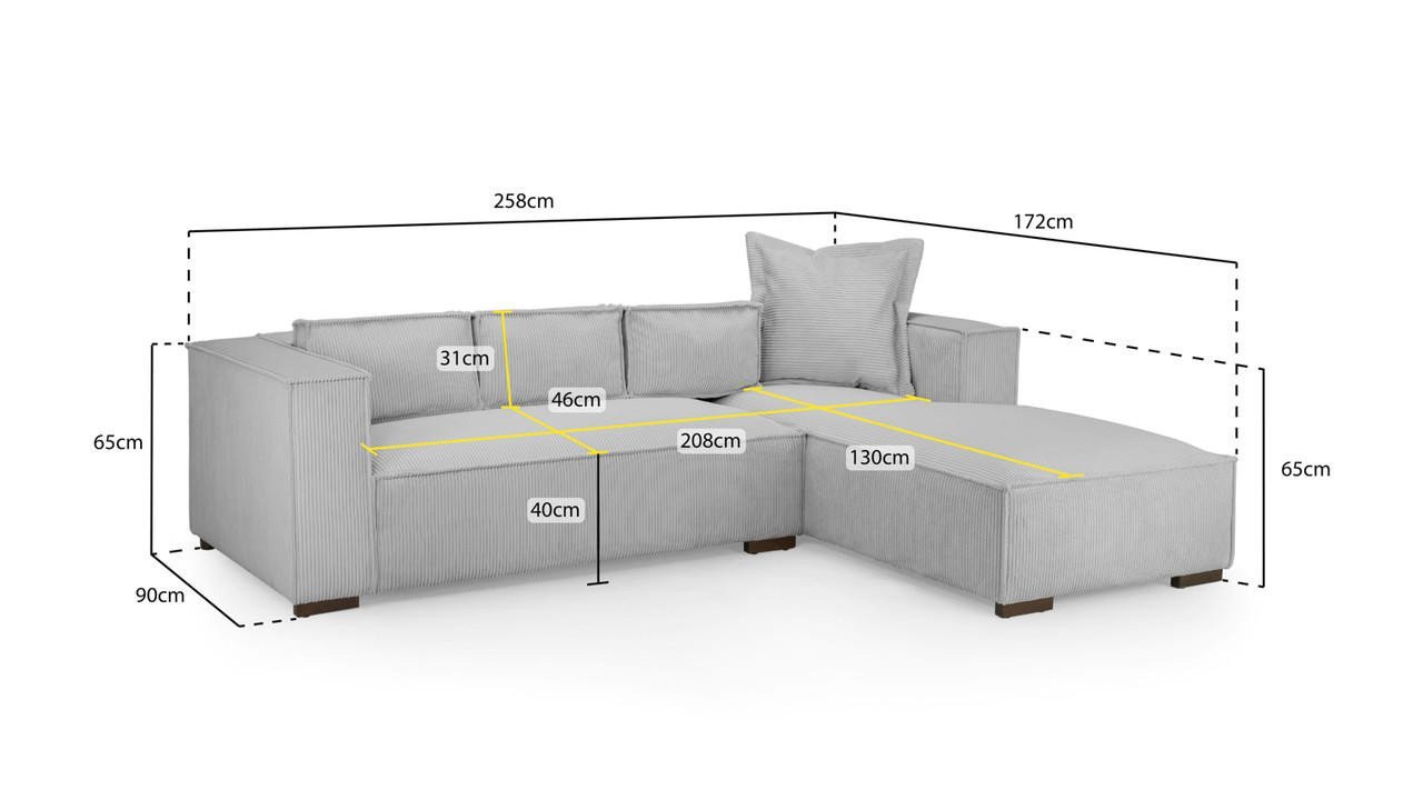 Lawson Natural Fabric Right Hand Facing Corner Sofa - Image 3