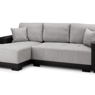 Pryme Black and Grey Fabric Left Hand Facing Corner Sofa
