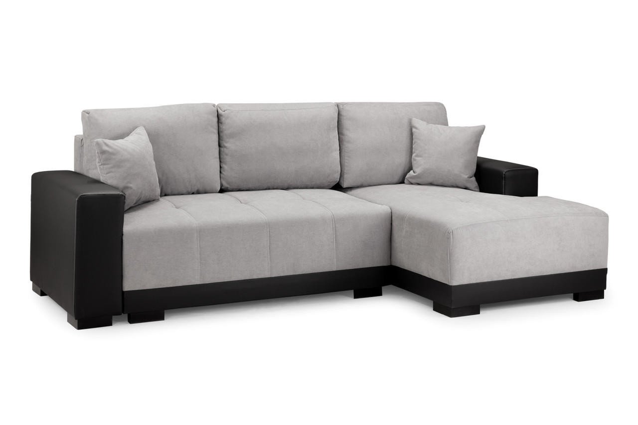 Pryme Black and Grey Right Hand Facing Corner Sofa