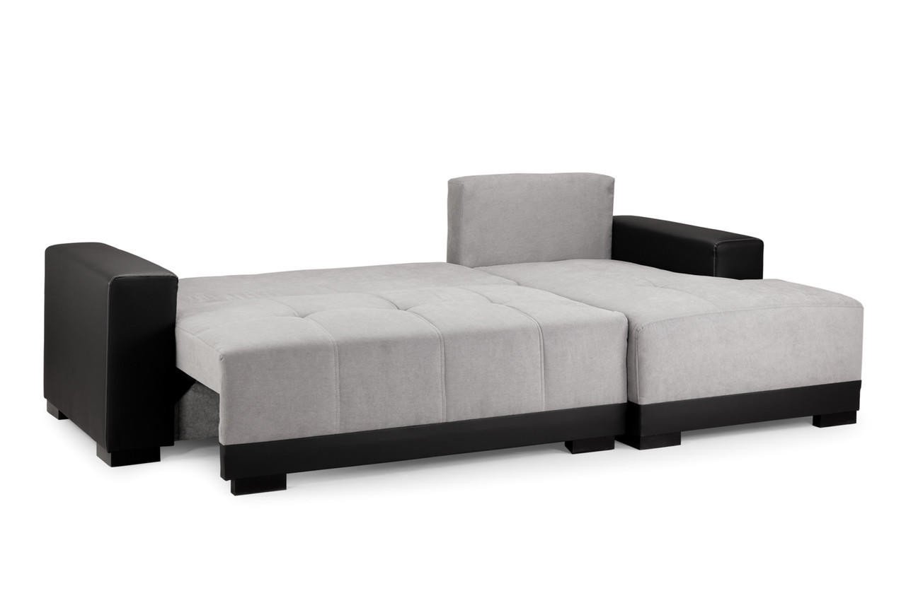 Pryme Black and Grey Right Hand Facing Corner Sofa - Image 4