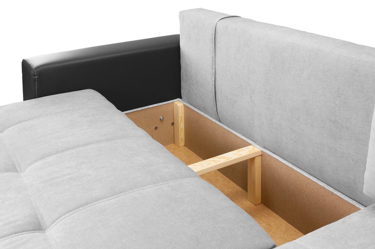 Pryme Black and Grey Right Hand Facing Corner Sofa - Image 5