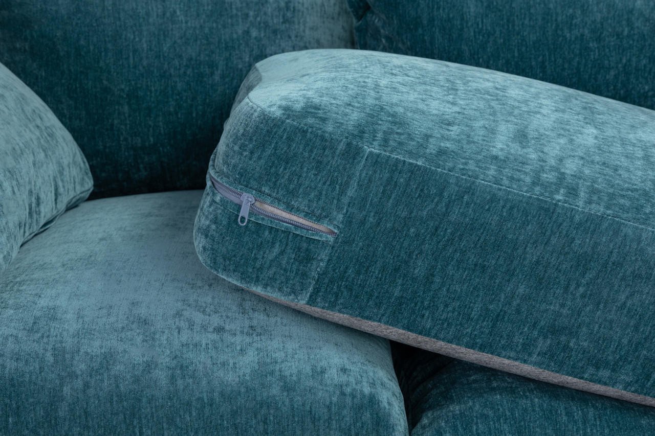 Dylan Teal Fabric Large Corner Sofa - Image 3