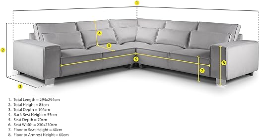 Devine Slate Fabric Large Corner Sofa - Image 3