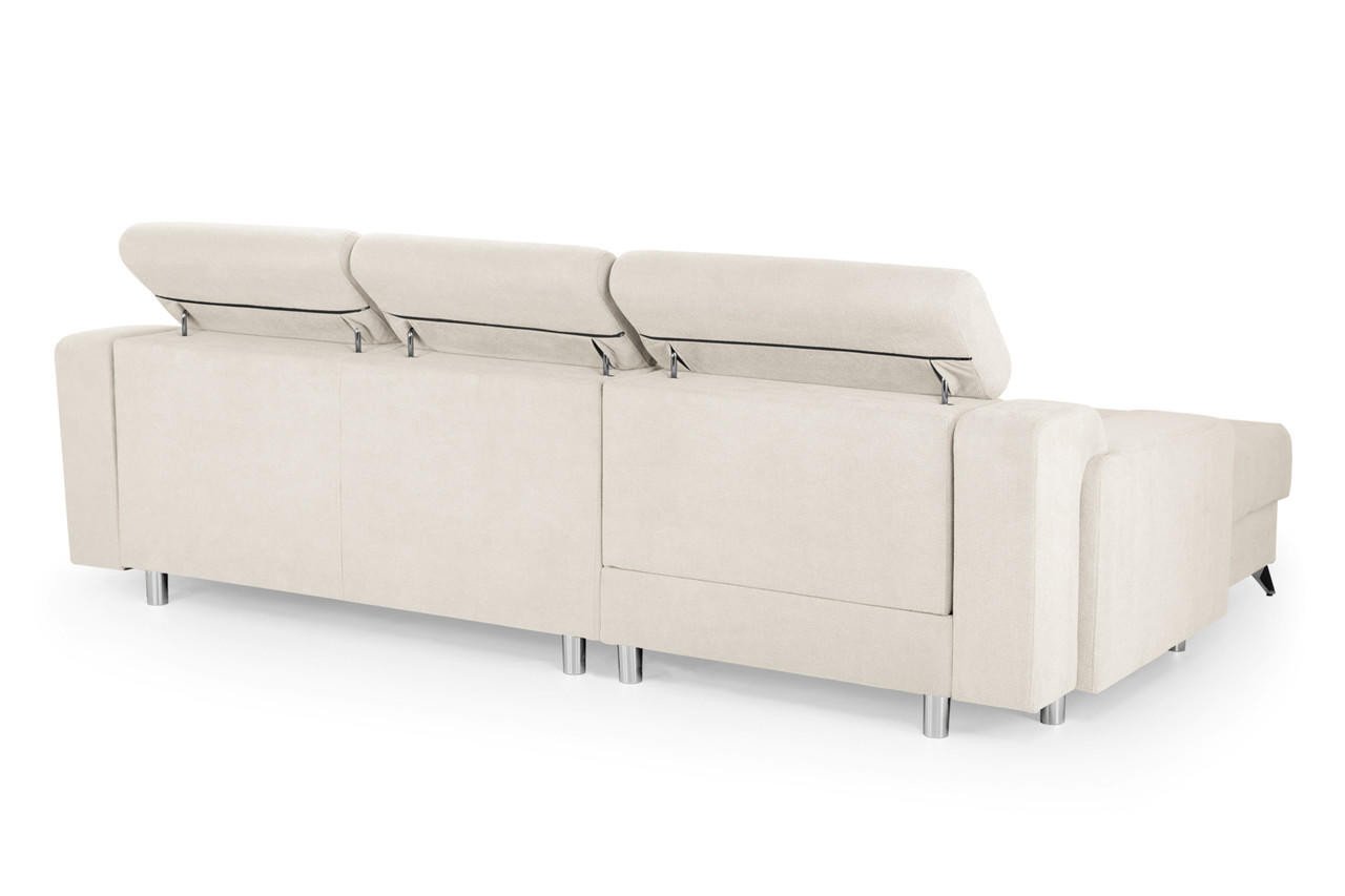 Caydance Beige Left Hand Facing Corner Electric Sofa Bed - Image 4