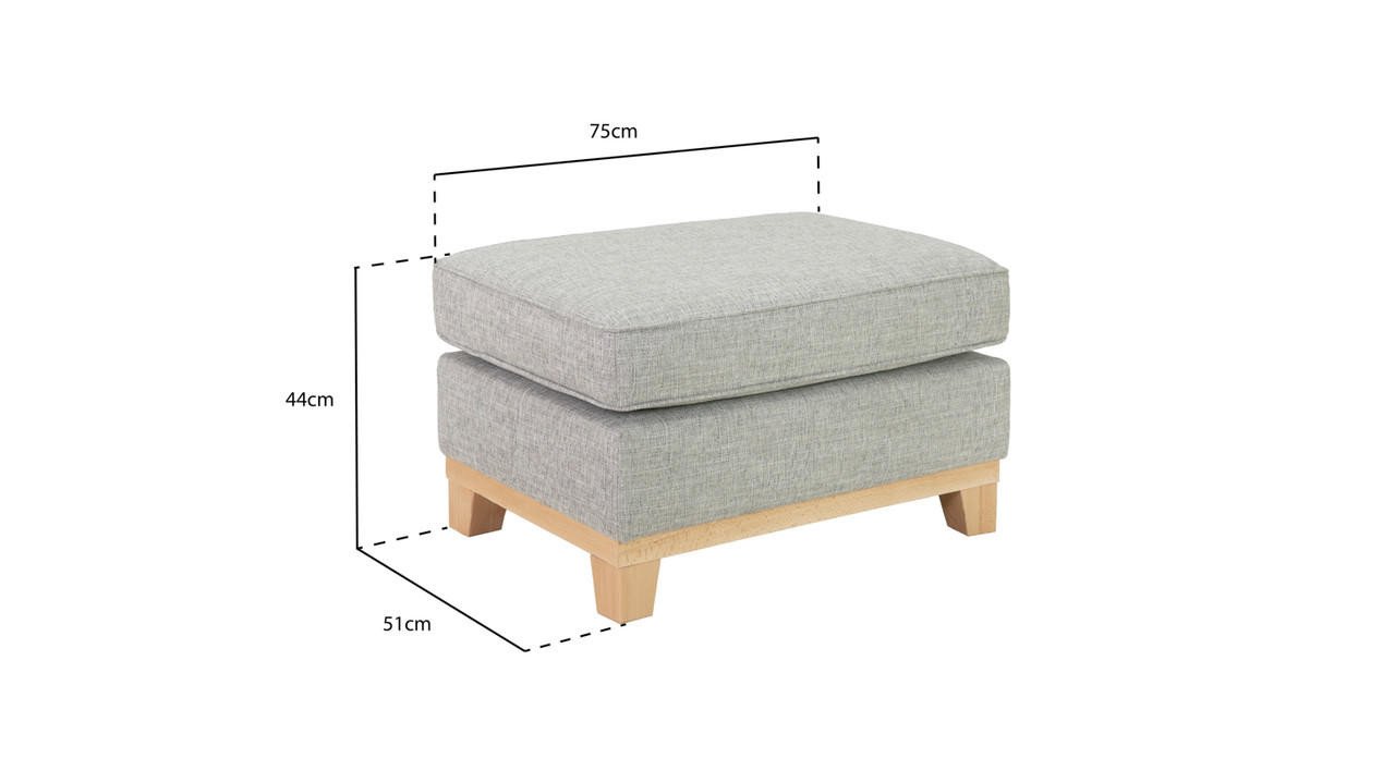 Finsbury Grey Fabric Footstool - Image 2
