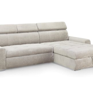 Evander Mocha Fabric Universal Corner Sofa Bed