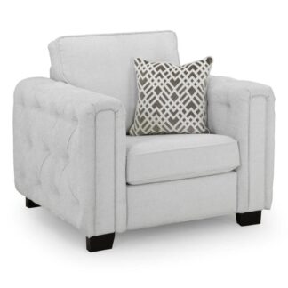 Ambrose Light Grey Fabric Armchair