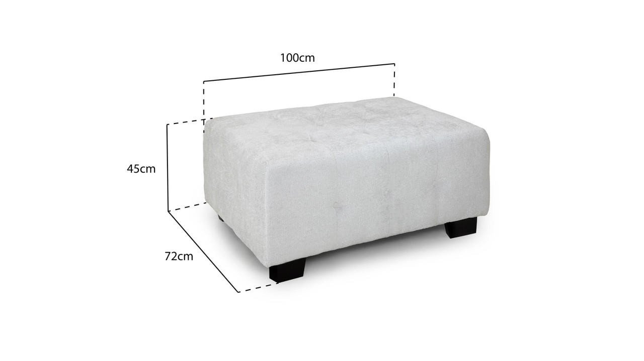 Ambrose Light Grey Fabric Footstool - Image 2