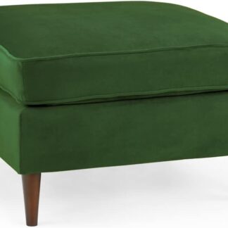 Barkham Plush Green Fabric Footstool
