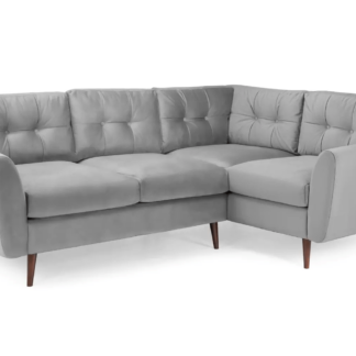 Portebello Plush Grey Fabric Right Hand Facing Corner Sofa