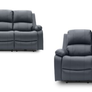 Jagger Grey Leather Electric Recliner 3+2 Sofa Set