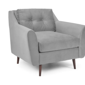 Portebello Plush Grey Fabric Armchair