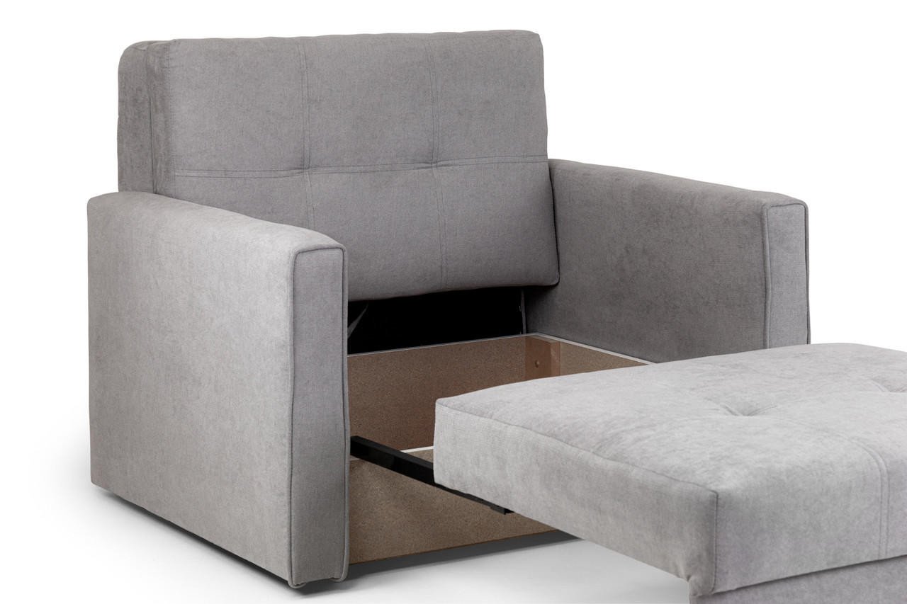 Burnsall Grey Fabric Armchair Sofa Bed - Image 3